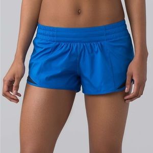 royal blue hotty-hot lululemon shorts size 2